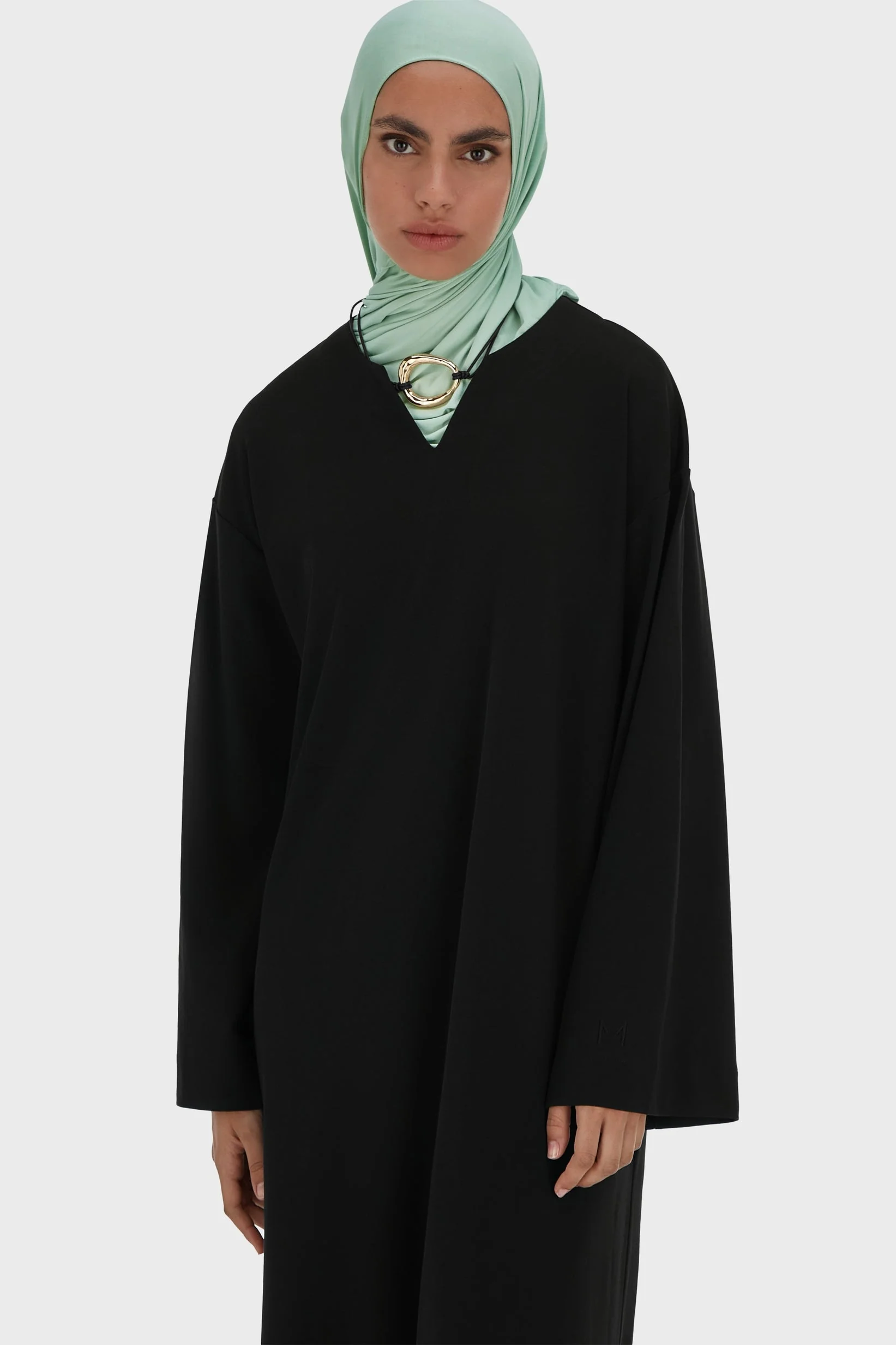 Summer Jersey Kaftan Dress | Black - Image 3