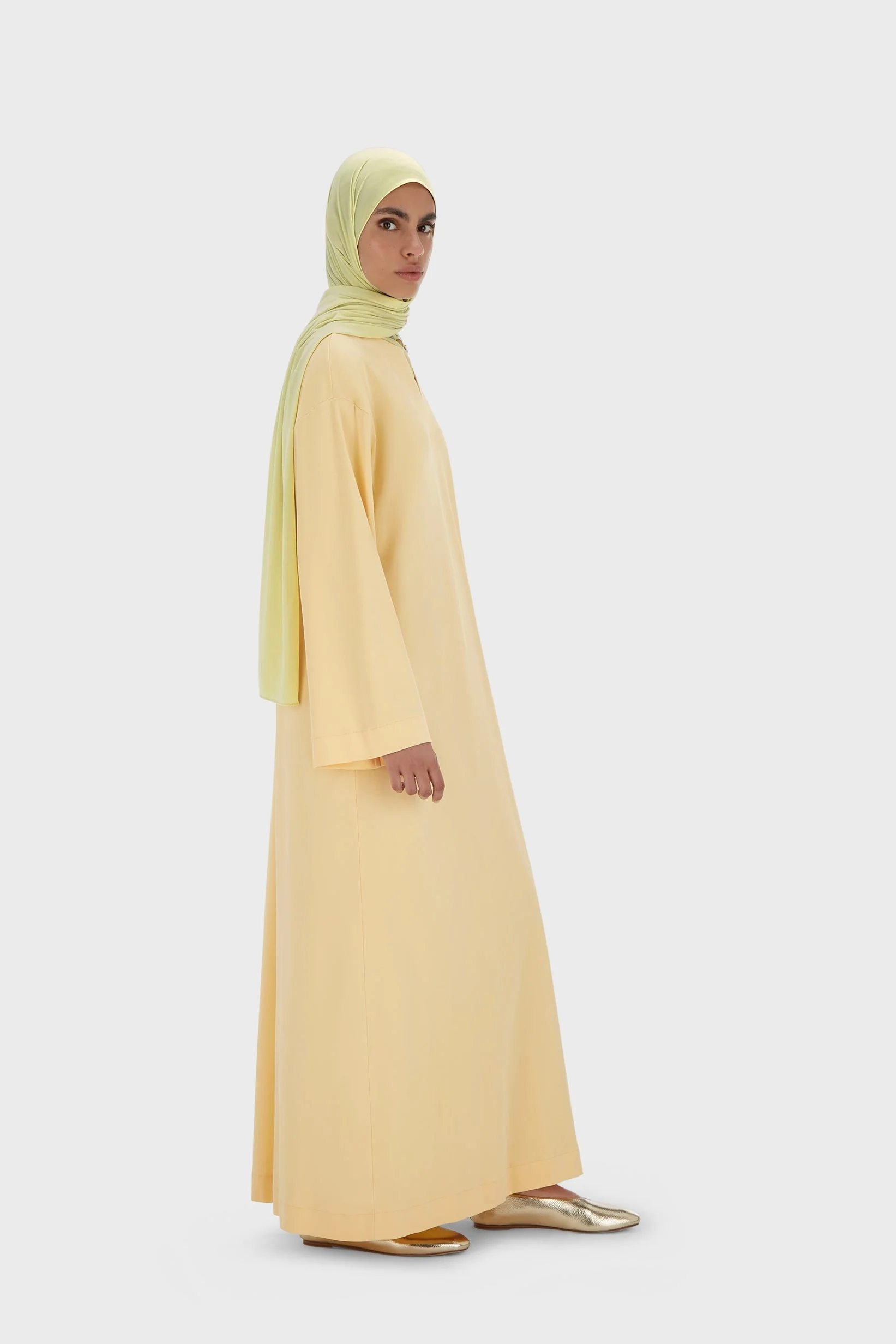 Summer Jersey Kaftan Dress | Sunset Yellow - Image 2