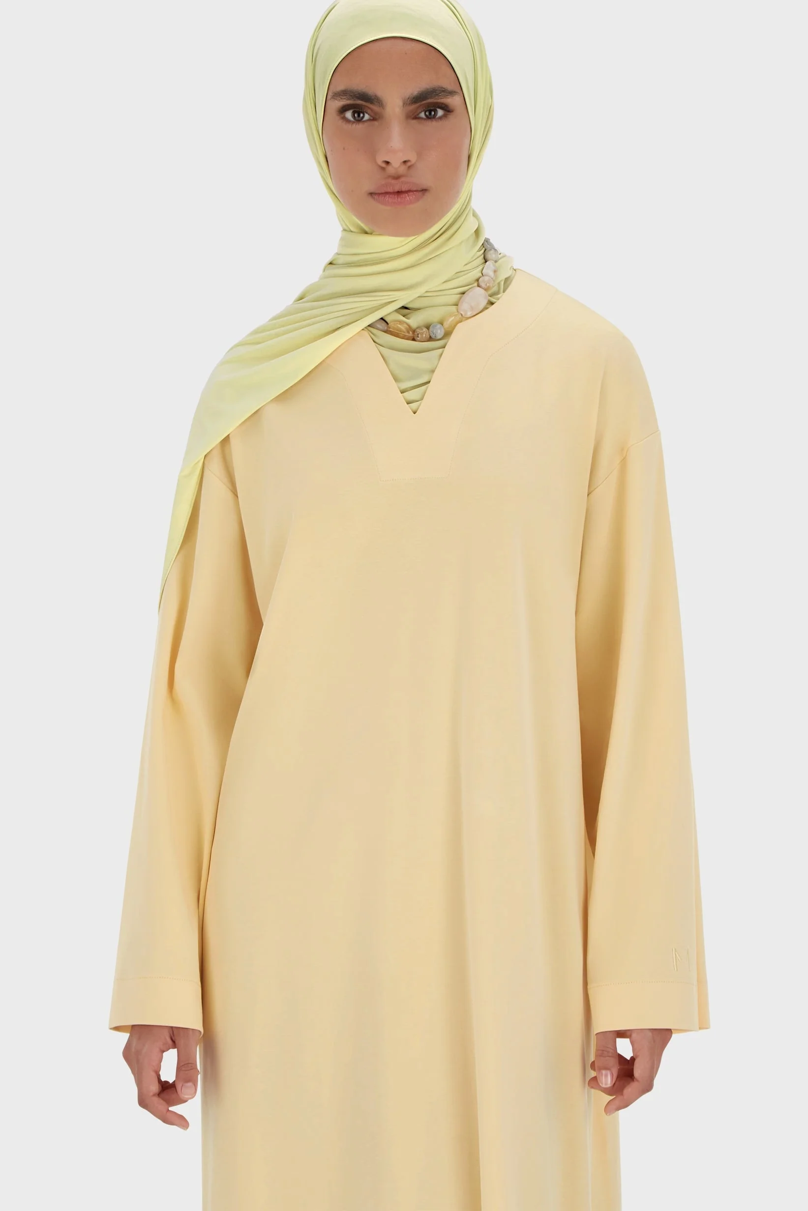 Summer Jersey Kaftan Dress | Sunset Yellow - Image 3