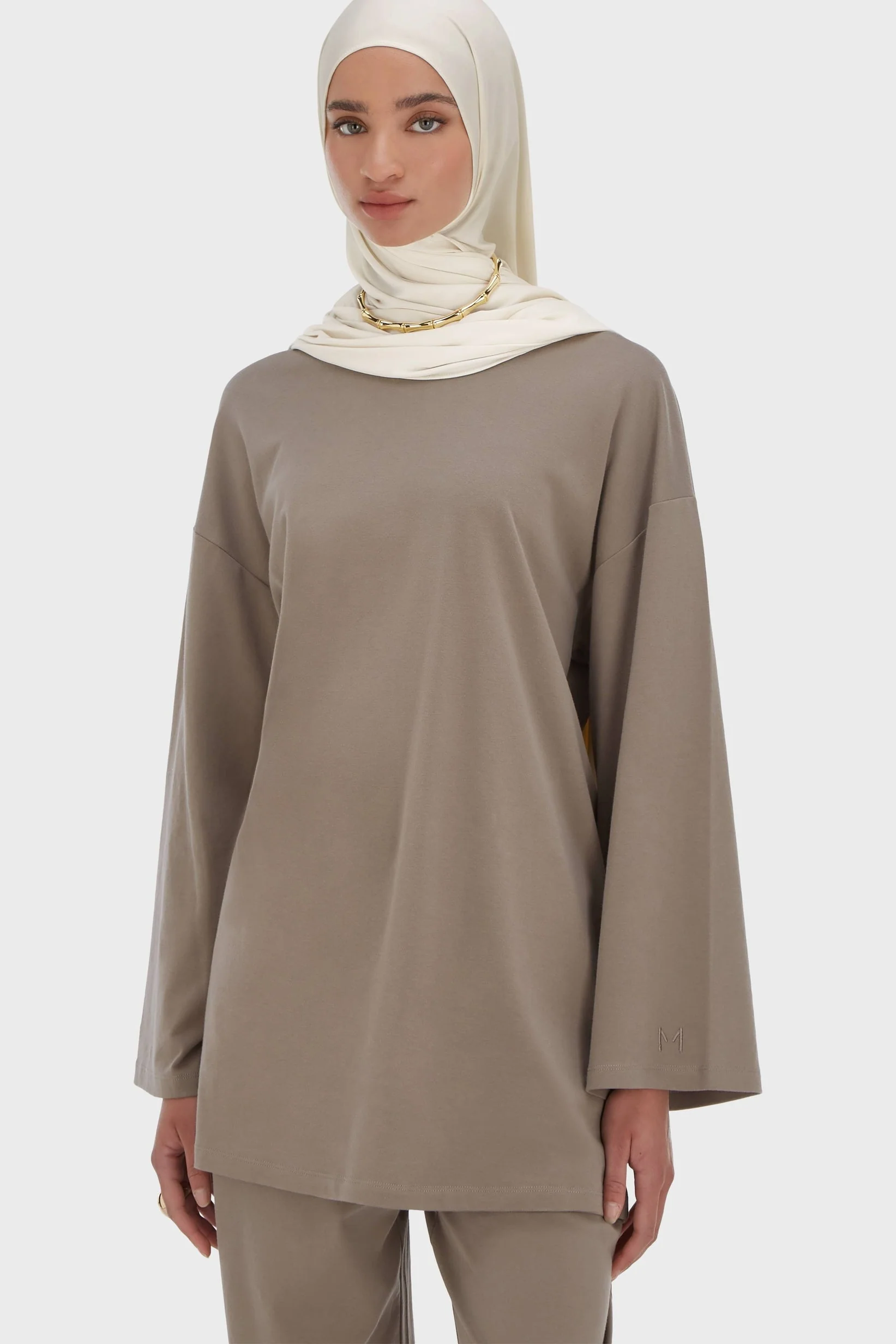Summer Jersey Top | Taupe - Image 3