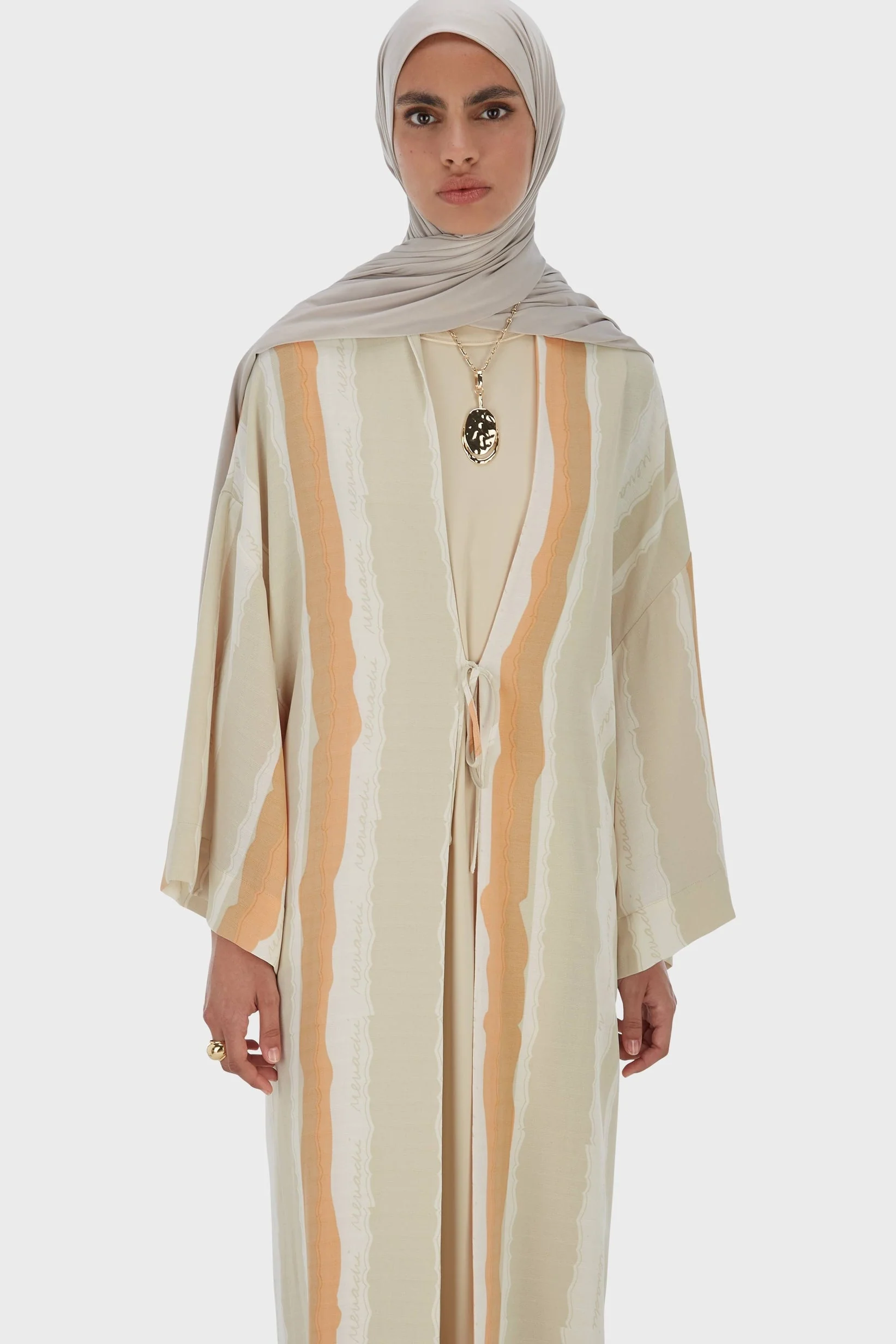 Summer Stripe Abaya | Desert Stripe - Image 3