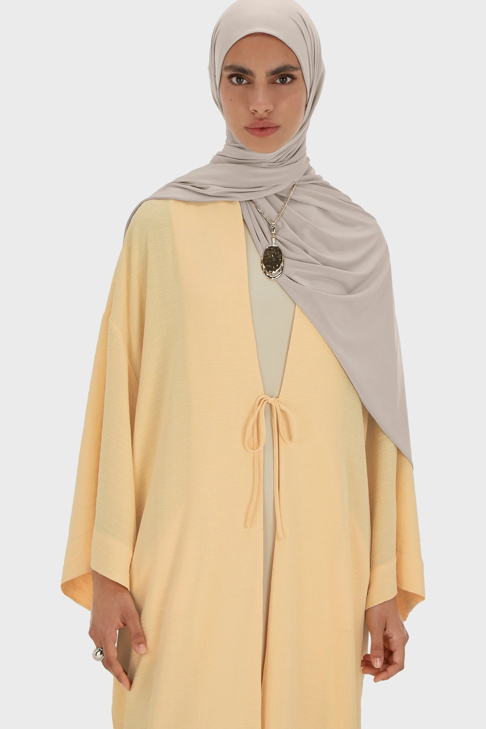 Summer Stripe Abaya | Sunset Yellow - Image 3