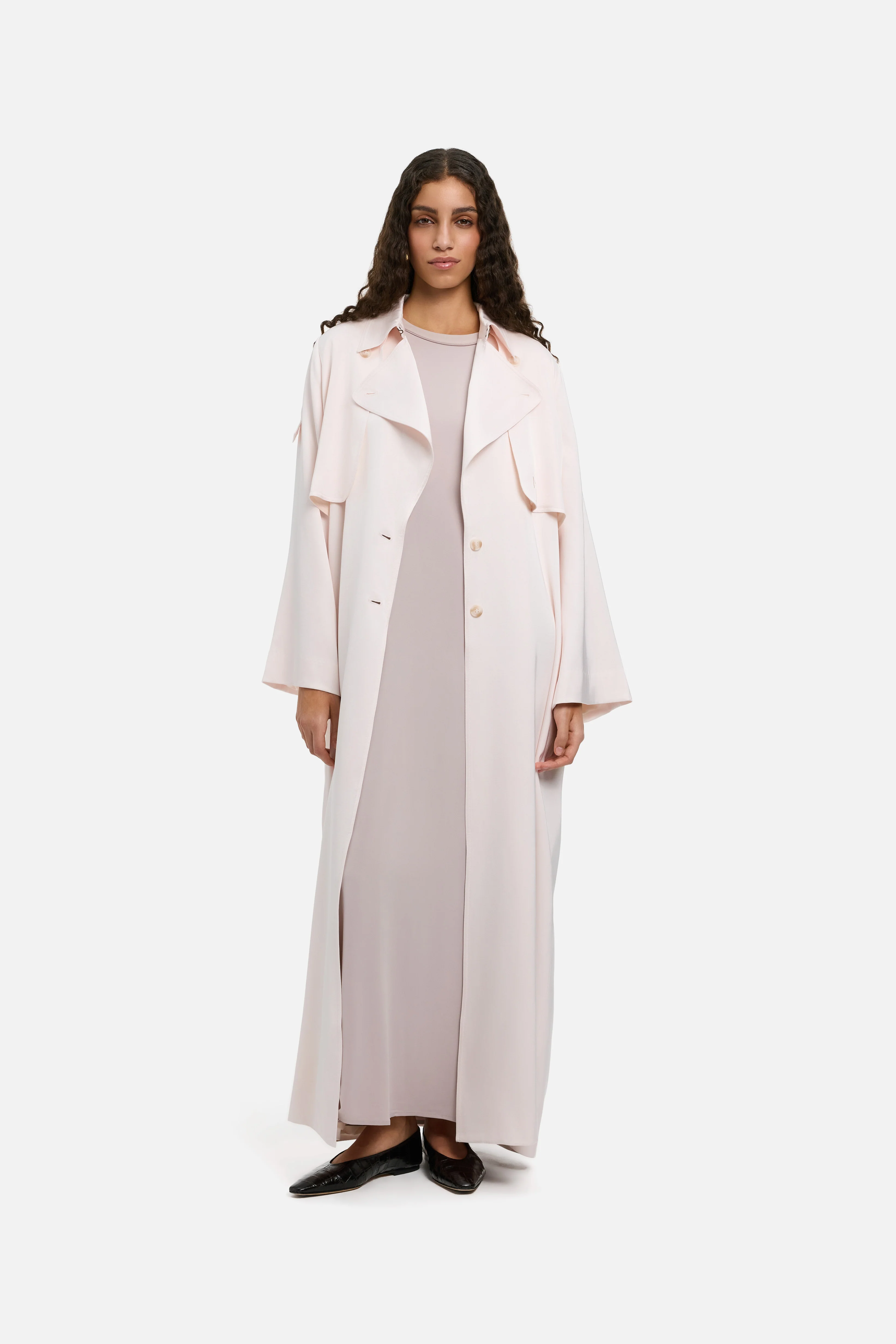 Summer Trench Abaya | Meringue - Image 2