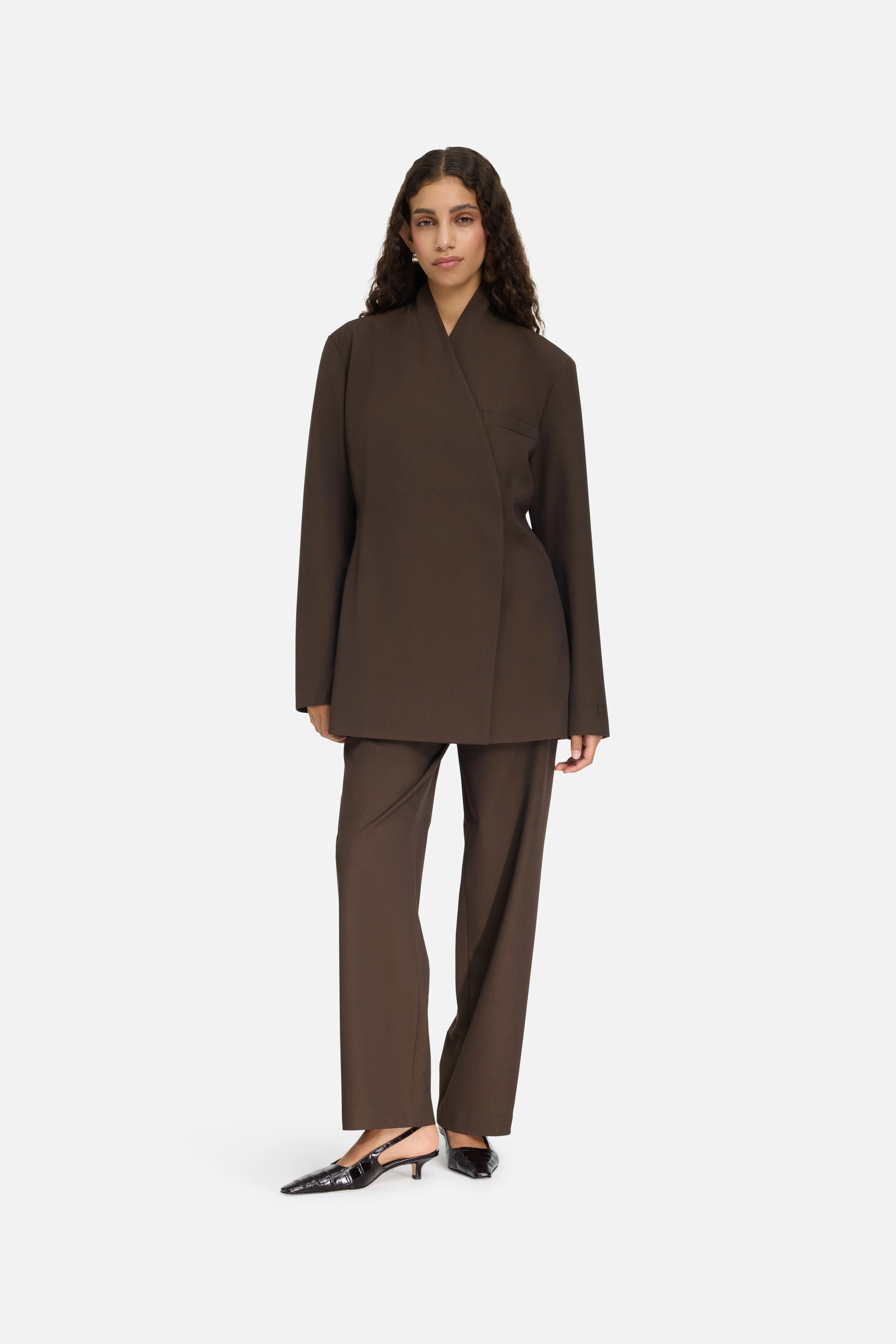 Tailored Oversized Blazer | Dark Brown