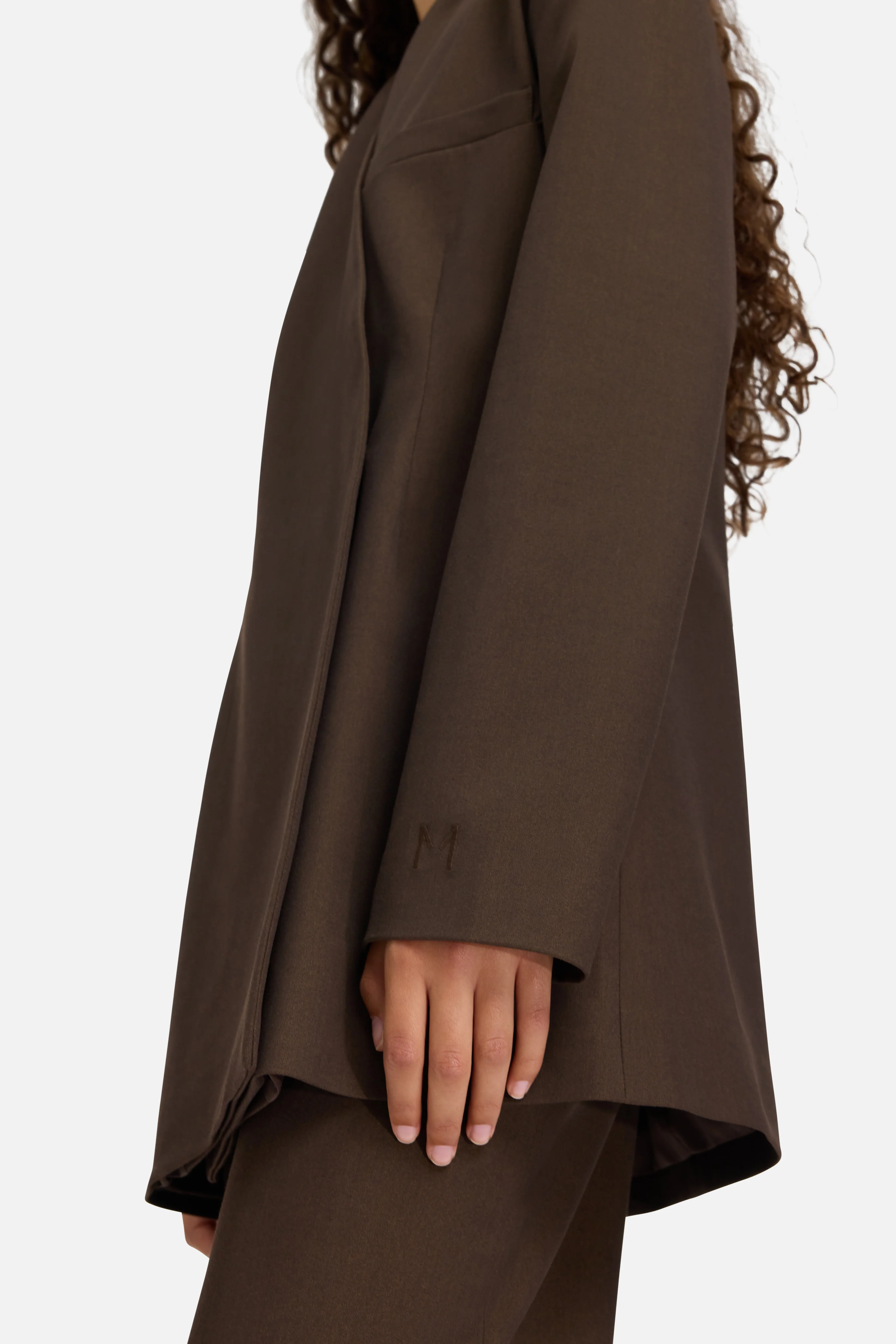 Tailored Oversized Blazer | Dark Brown - Image 4