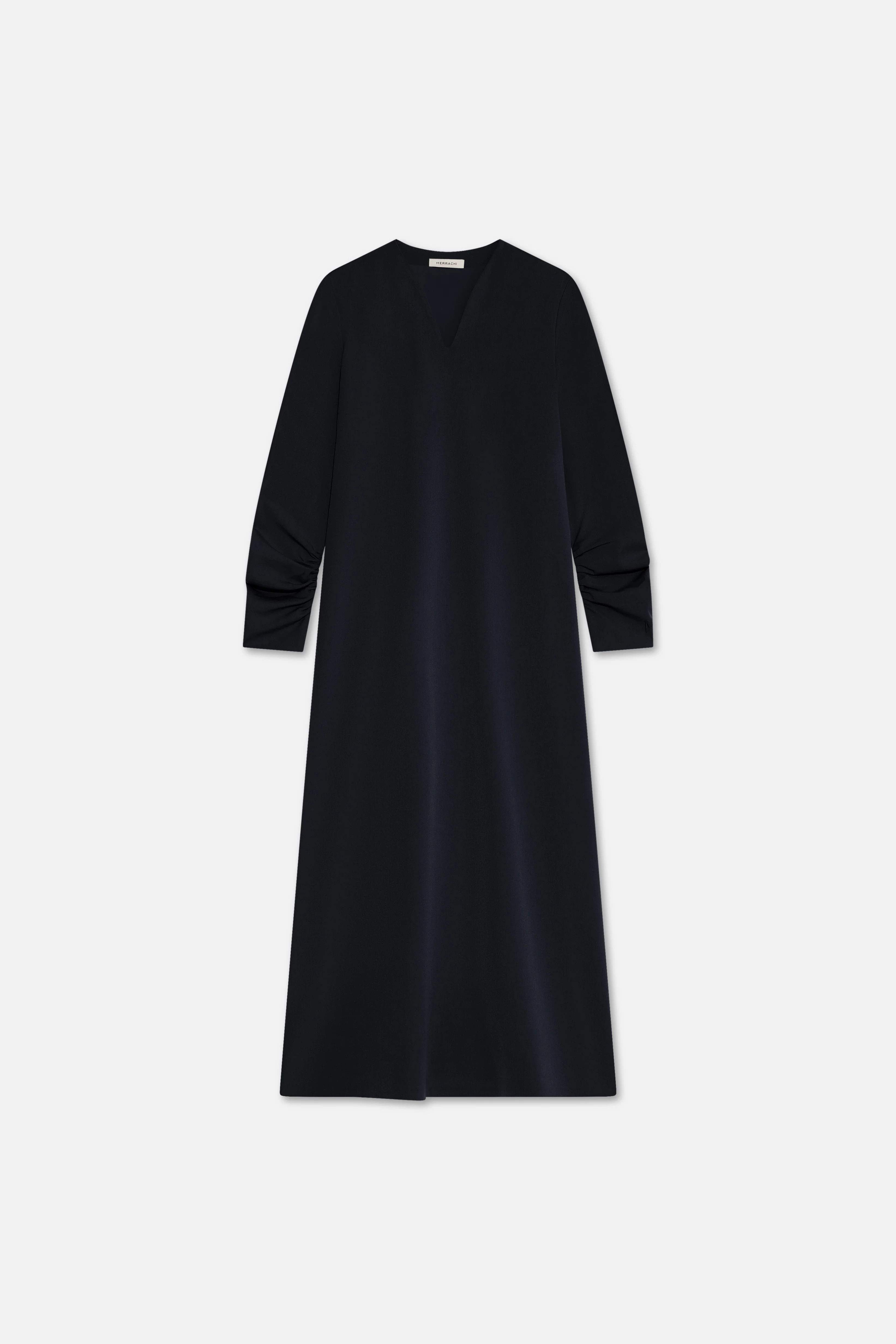 Tailored V-Neck Dress | Black - Image 5