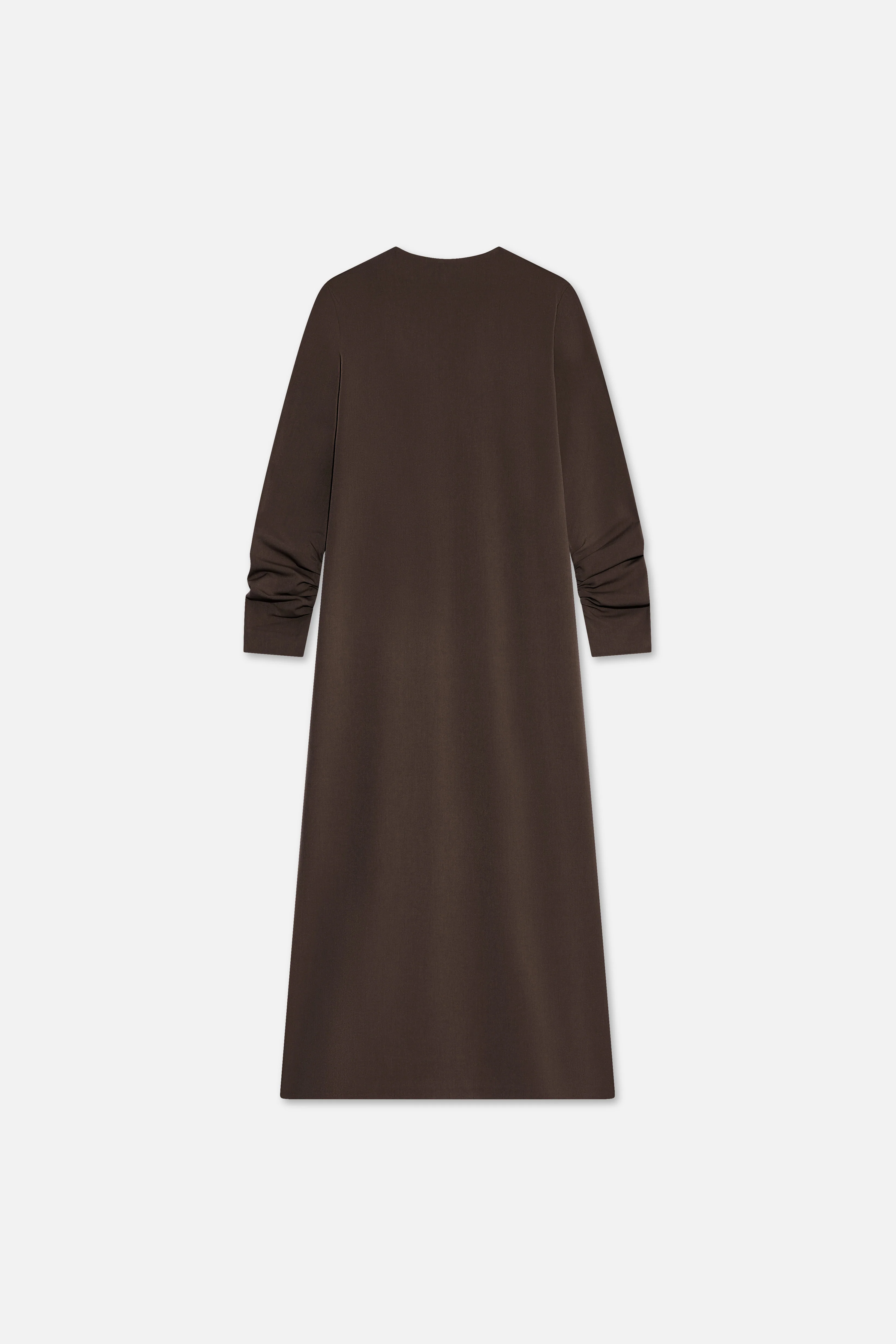 Tailored V-Neck Dress | Dark Brown - Image 6