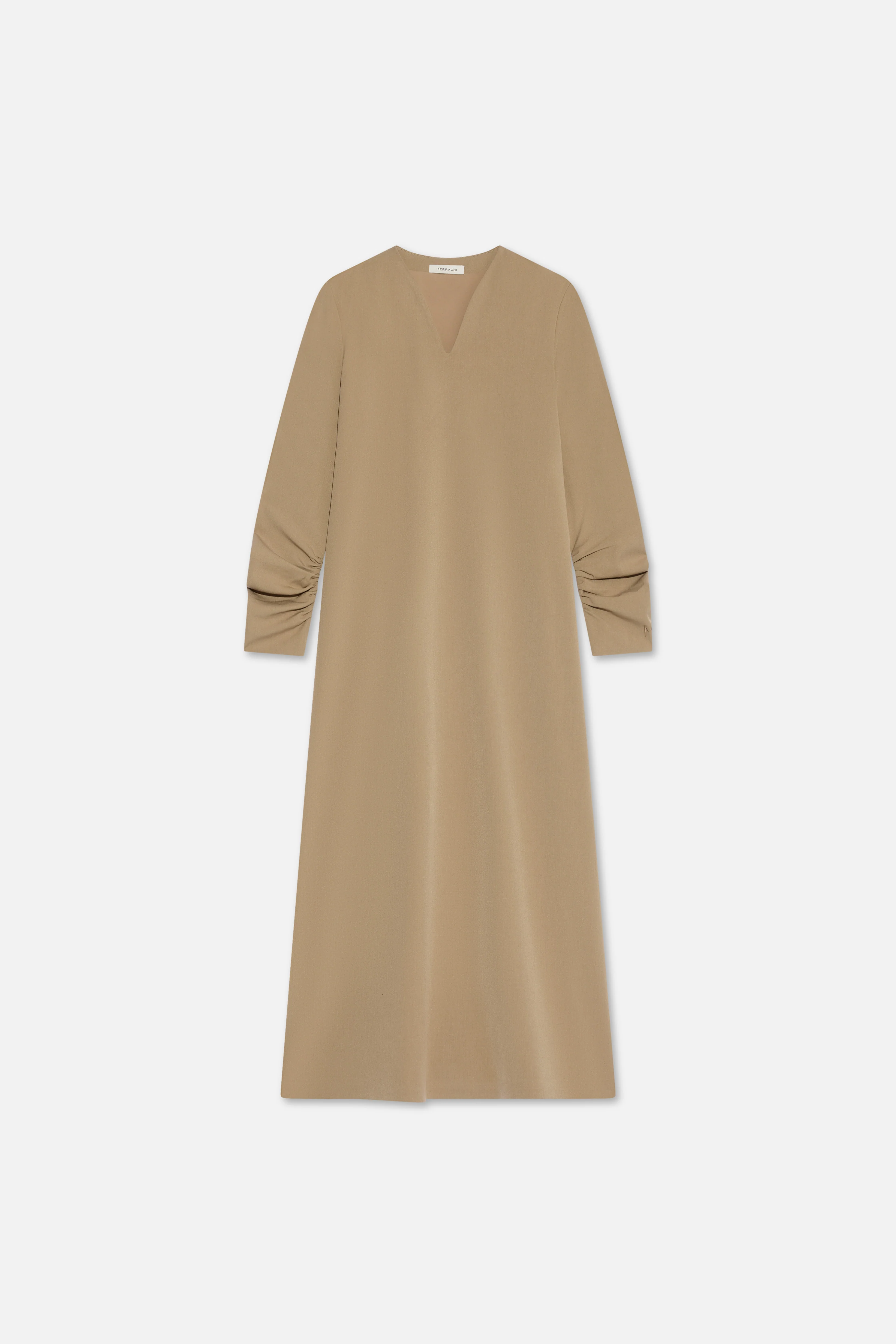 Tailored V-Neck Dress | Walnut - Image 5