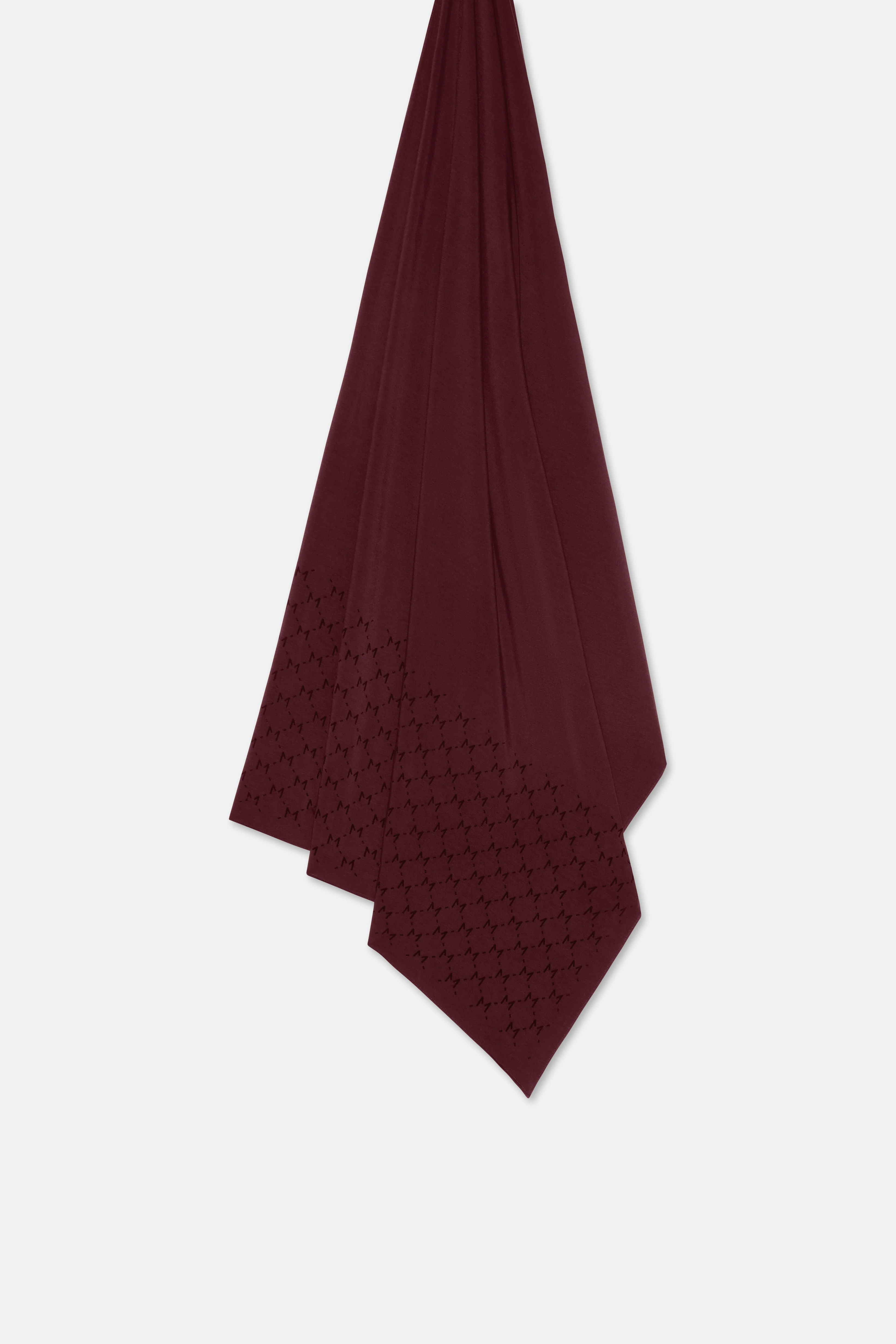 The Monogram Flock Scarf Premium | Burgundy - Image 3