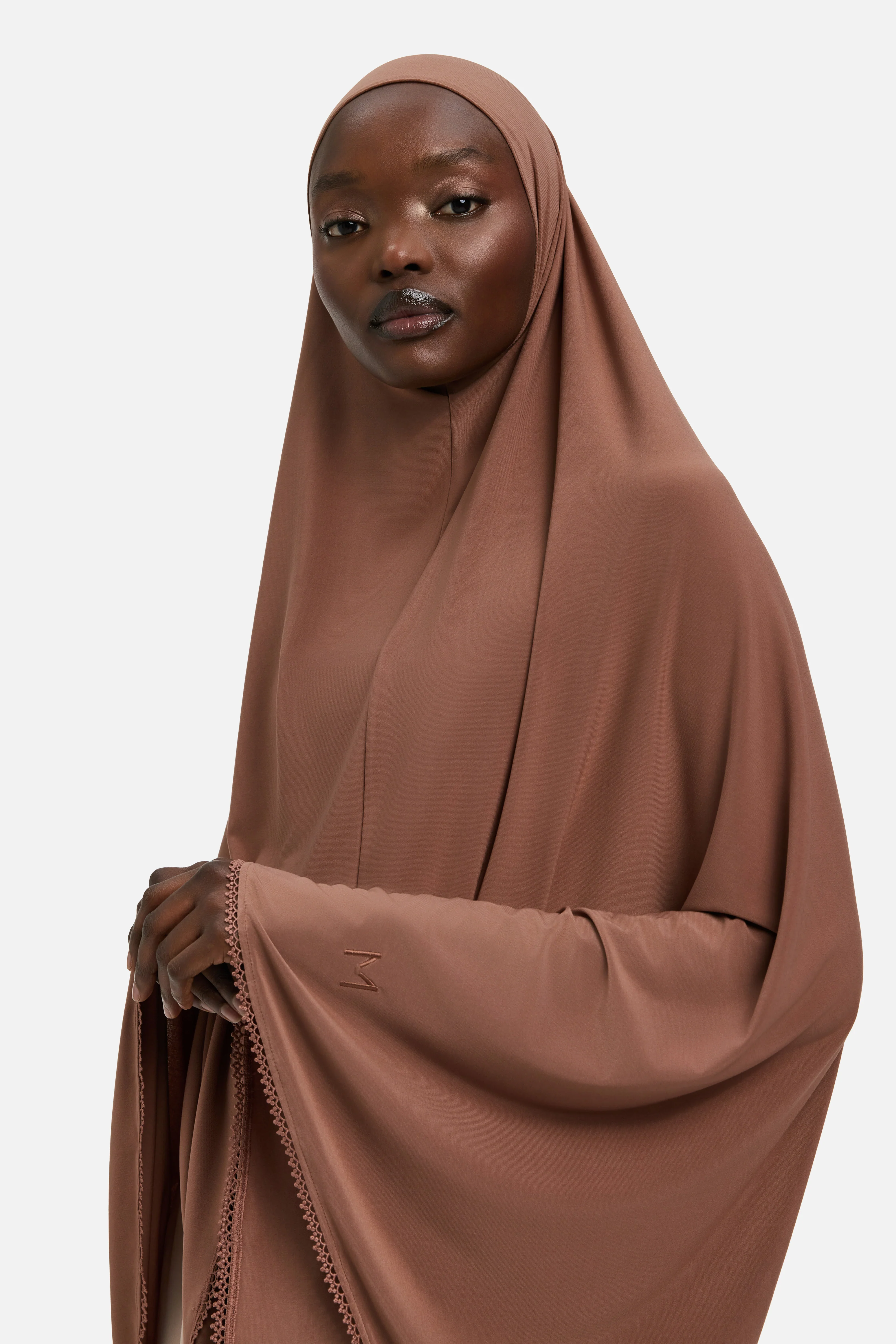 The Picot Edge Khimaar | Roasted Walnut - Image 3