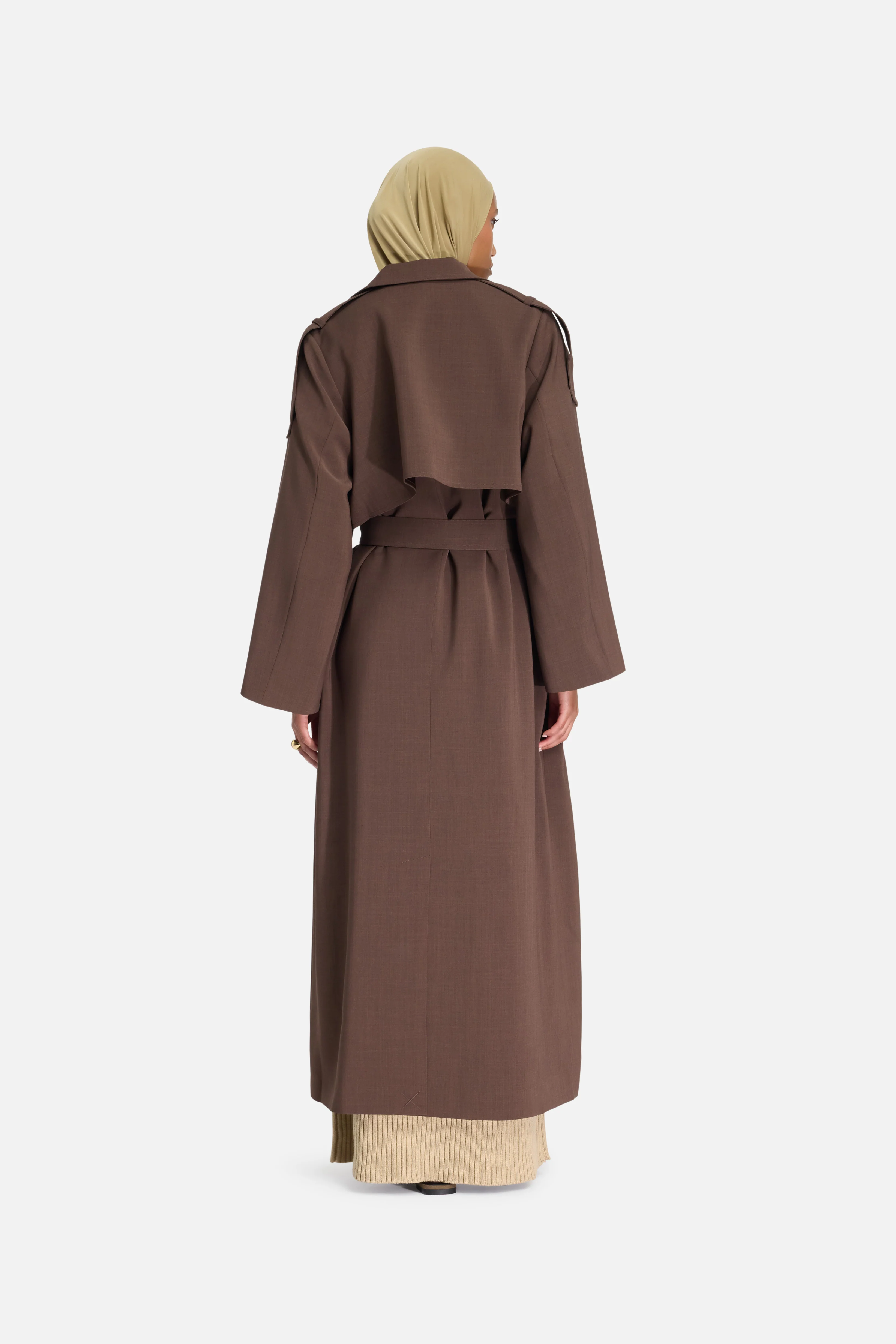 Trench Abaya | Dark Brown - Image 6