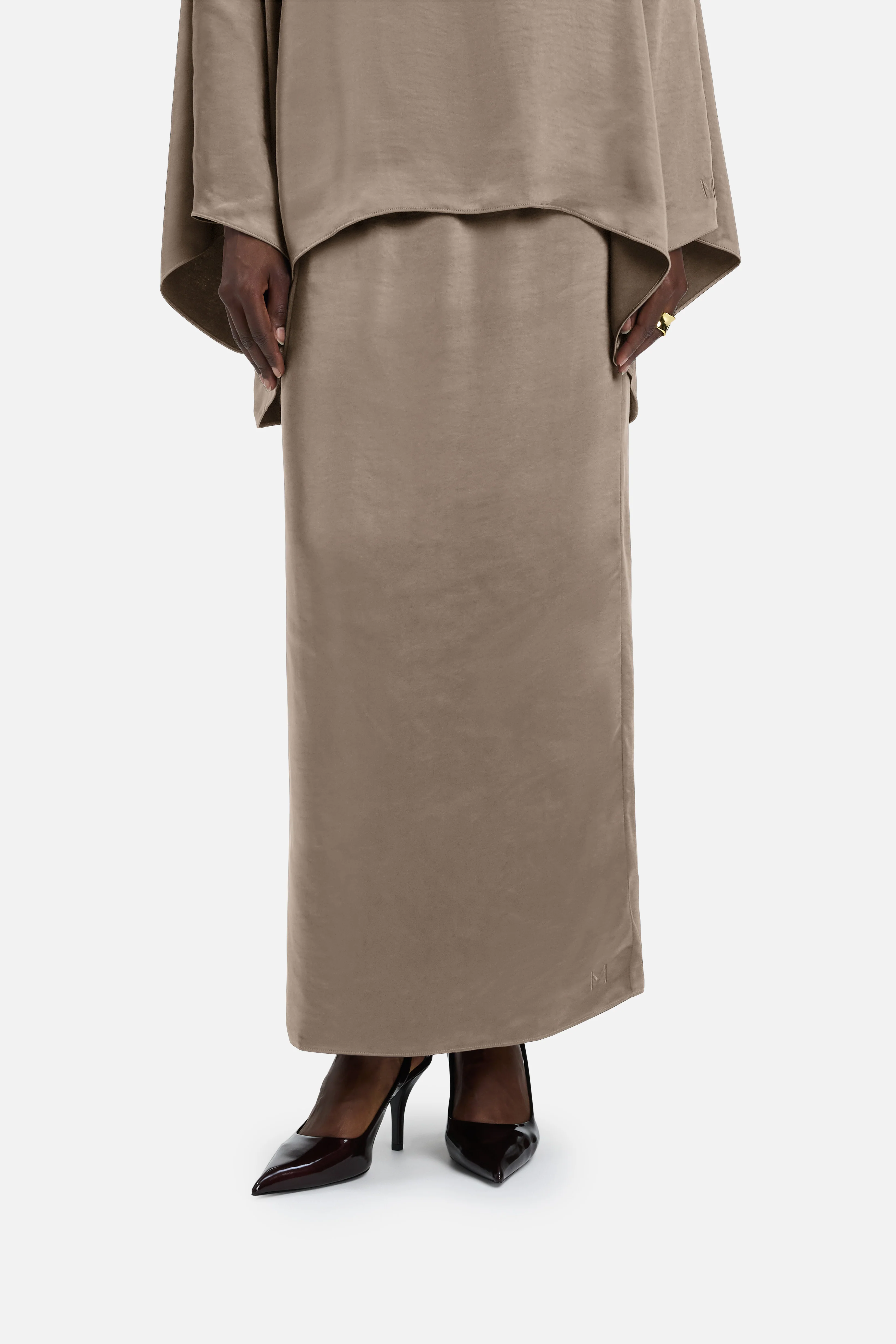 Volume Pleat Skirt | Milky Cacao - Image 3