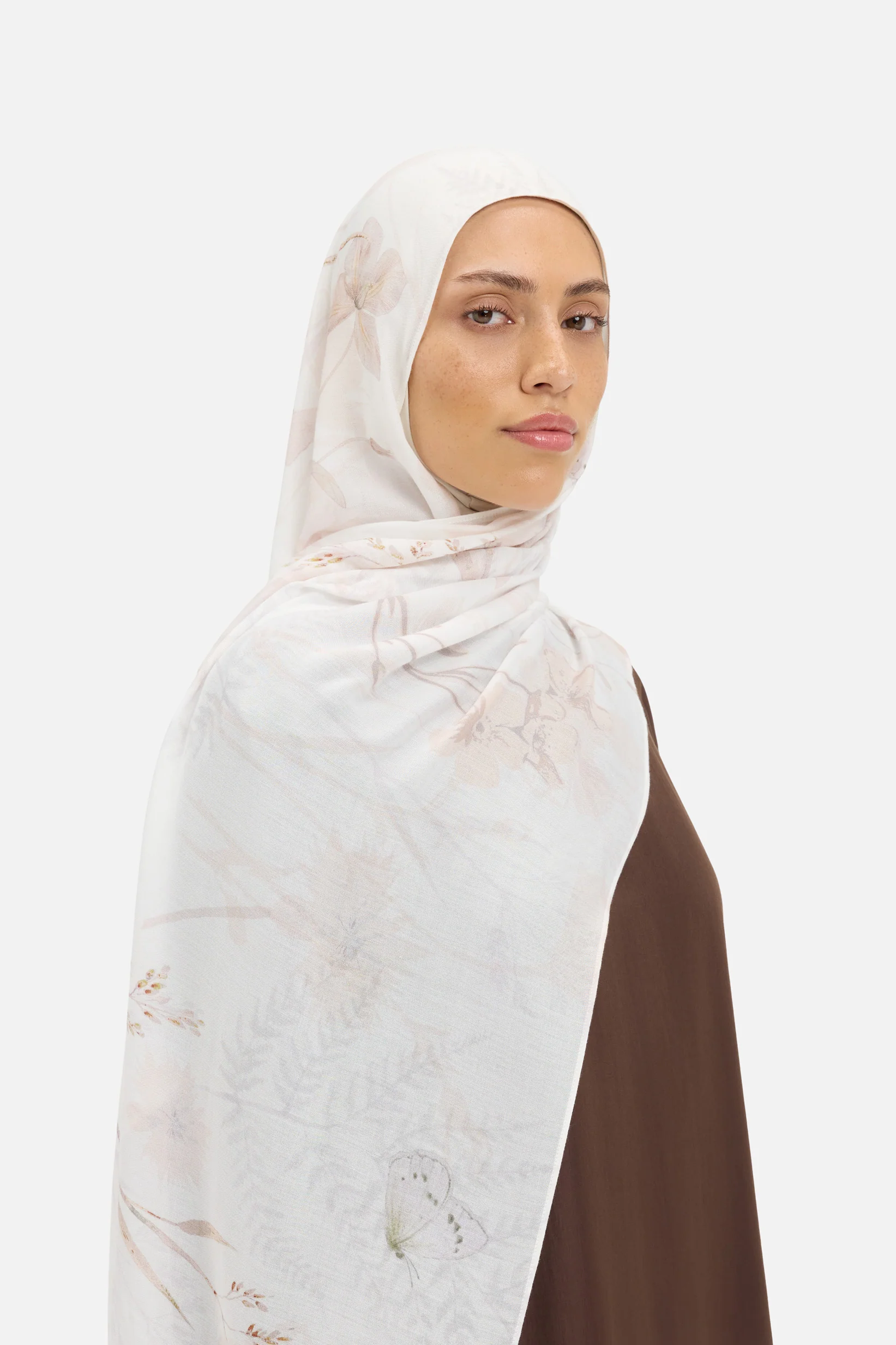 Weightless Woven Scarf | Brown Bouquet - Image 2