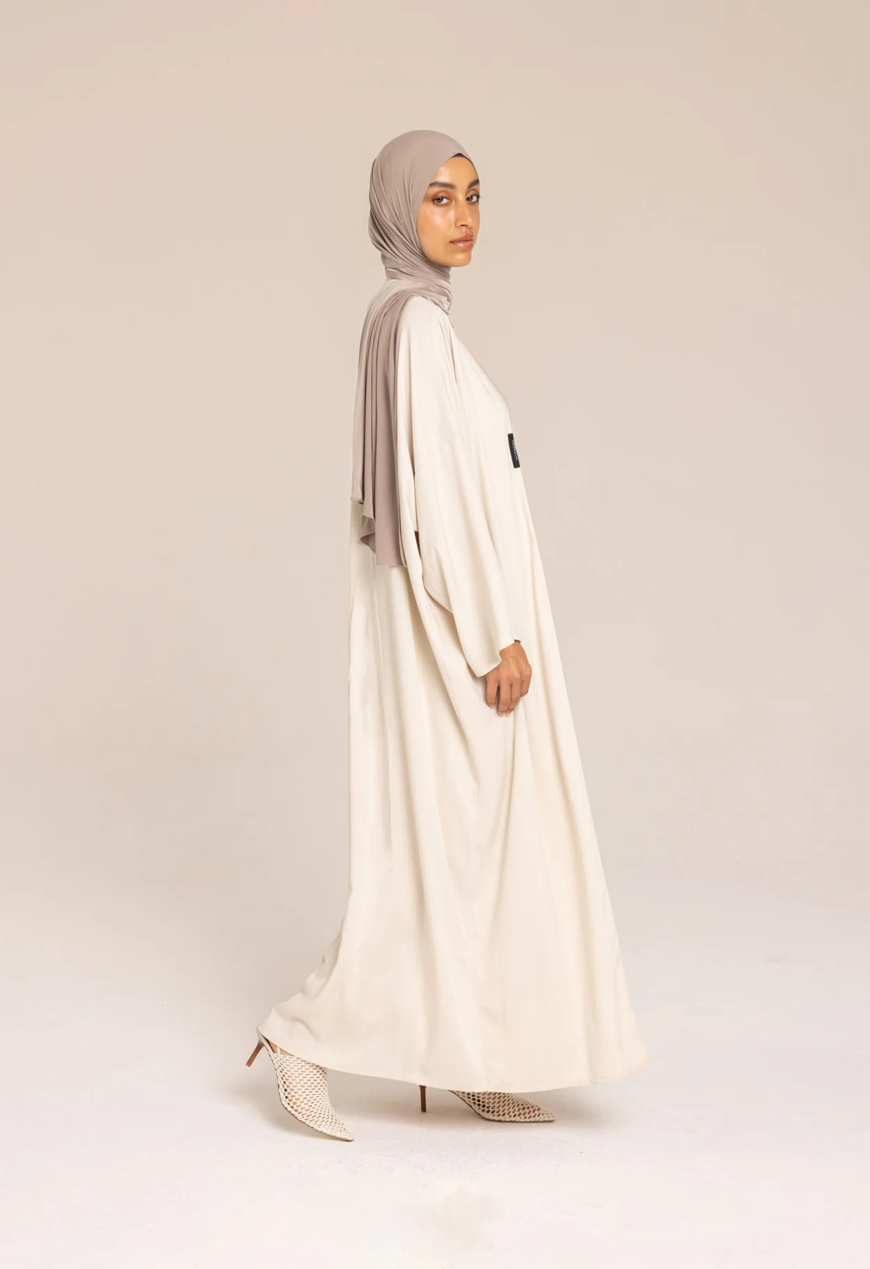 Woven Abaya | Beige - Image 2