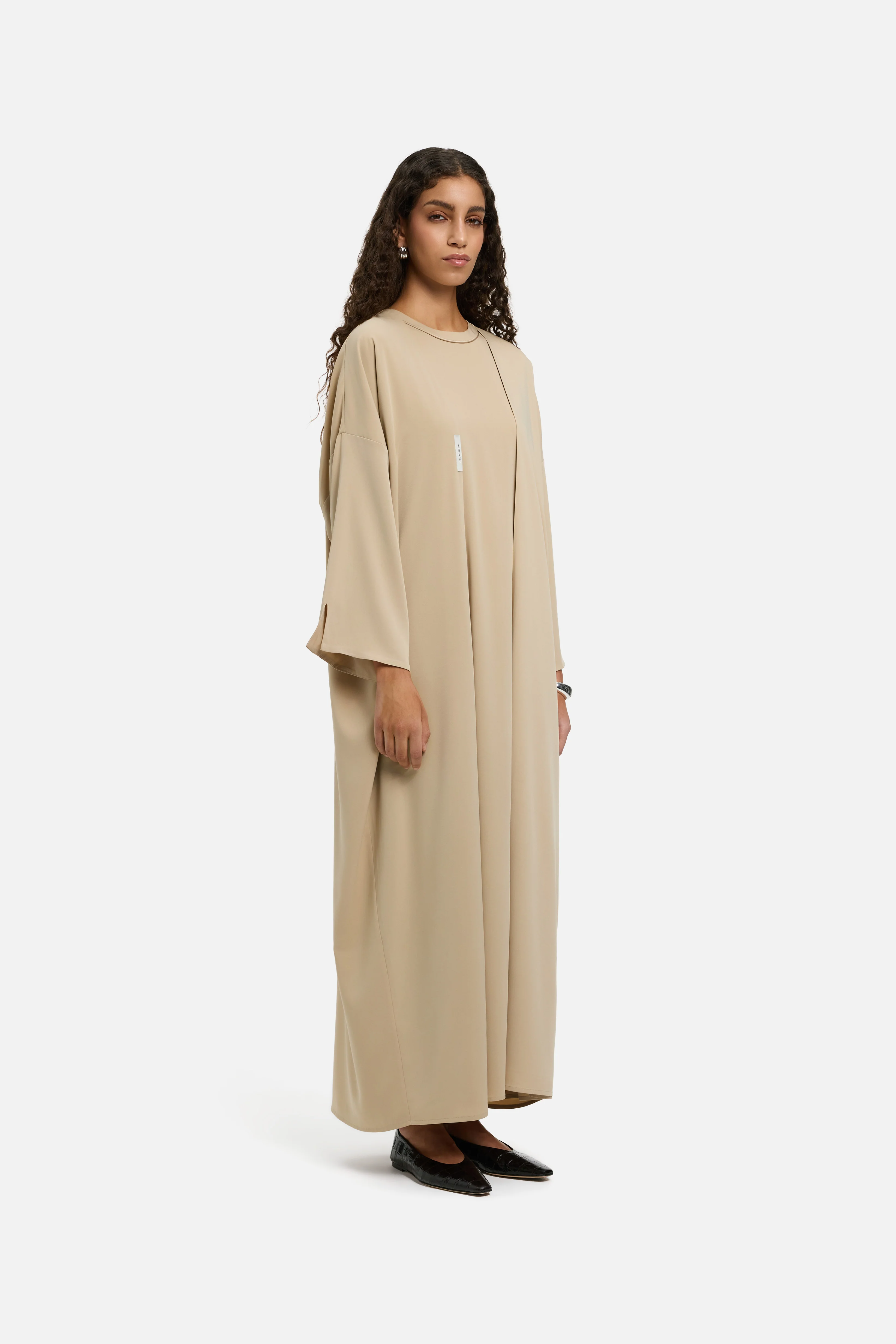 Woven Abaya Regular | Oat - Image 2