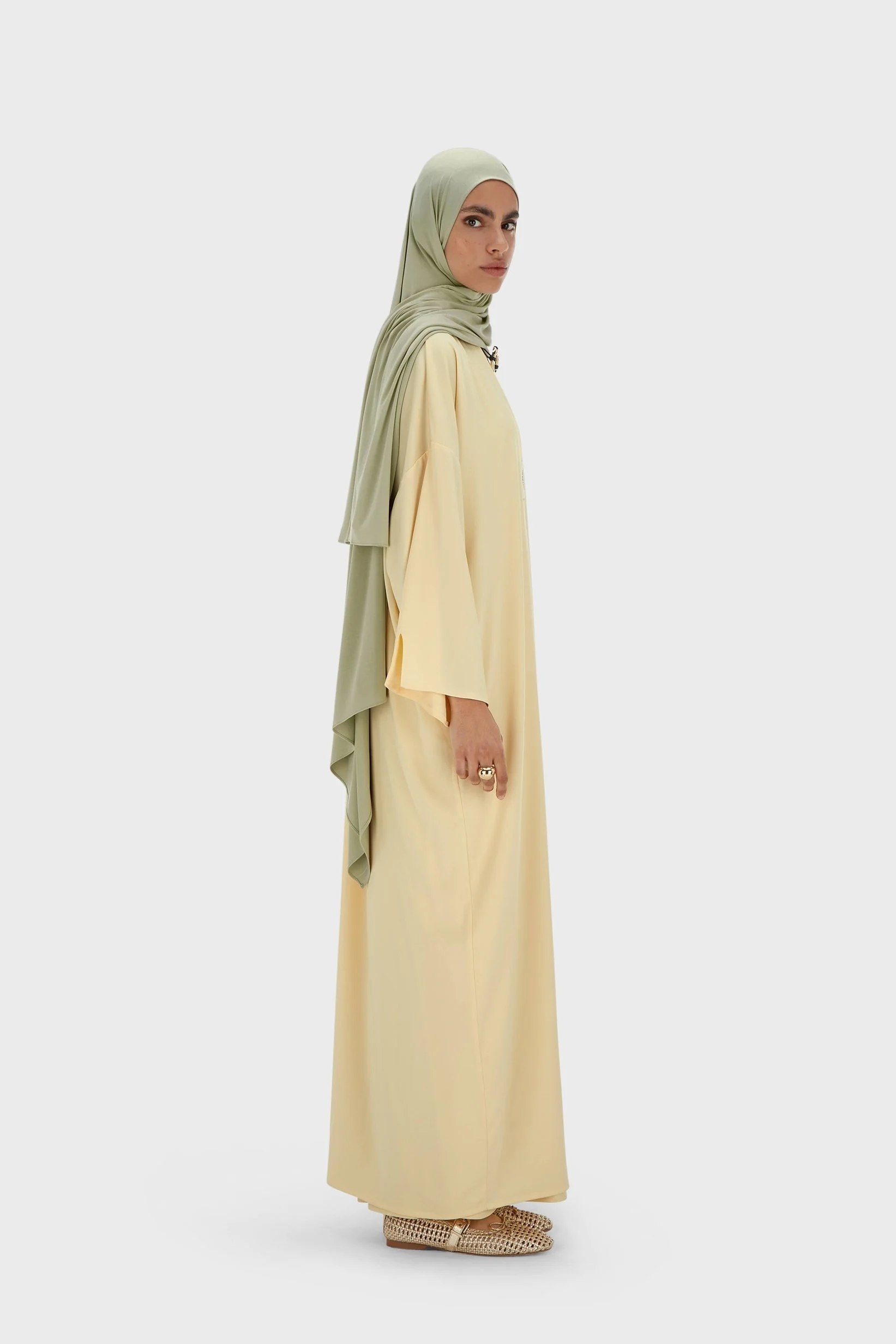 Woven Abaya Short | Sorbet - Image 2