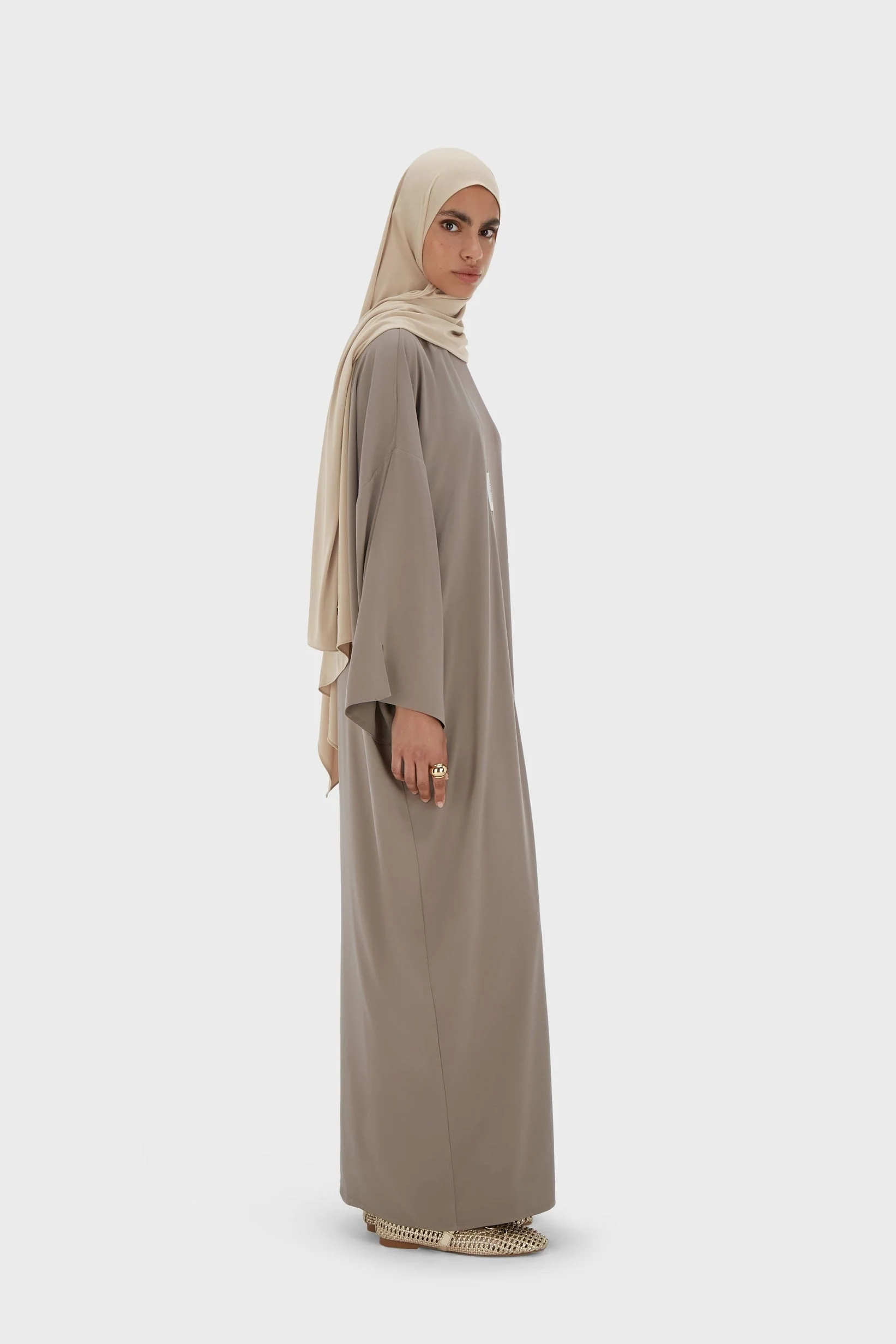 Woven Abaya Regular | Taupe - Image 2