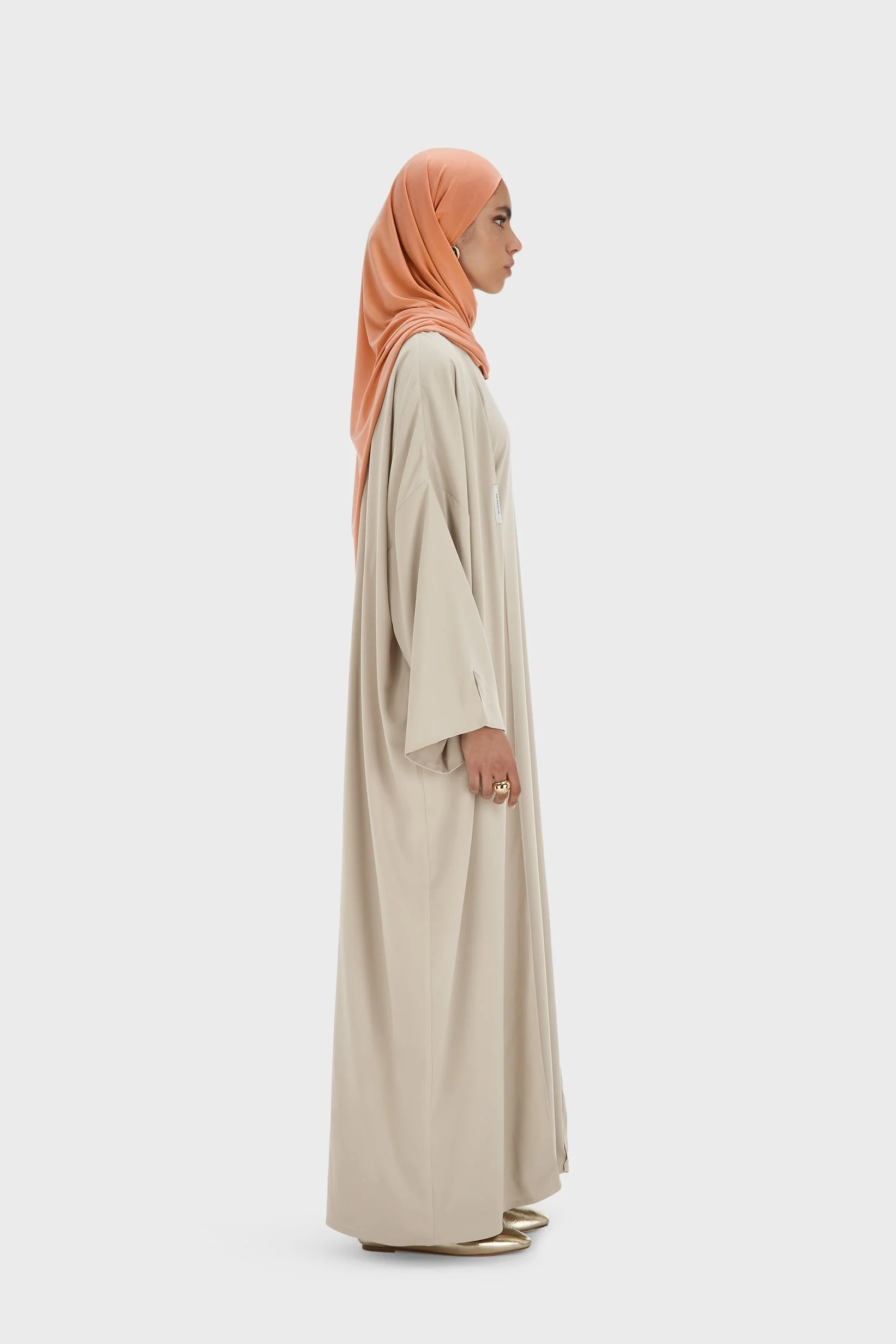 Woven Abaya Short | Moss Gray - Image 3
