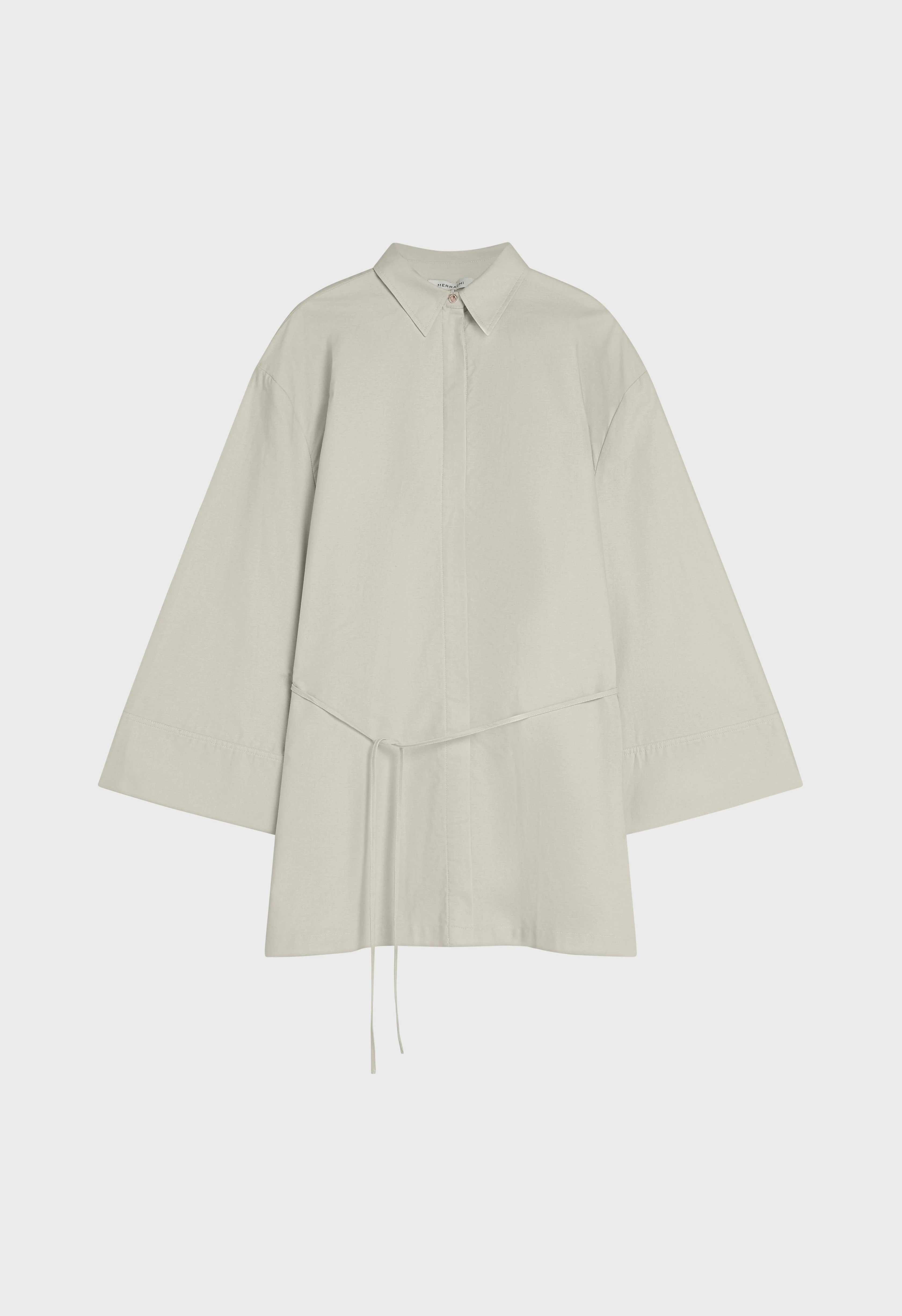 Woven Cotton Shirt | Light Moss - Image 3