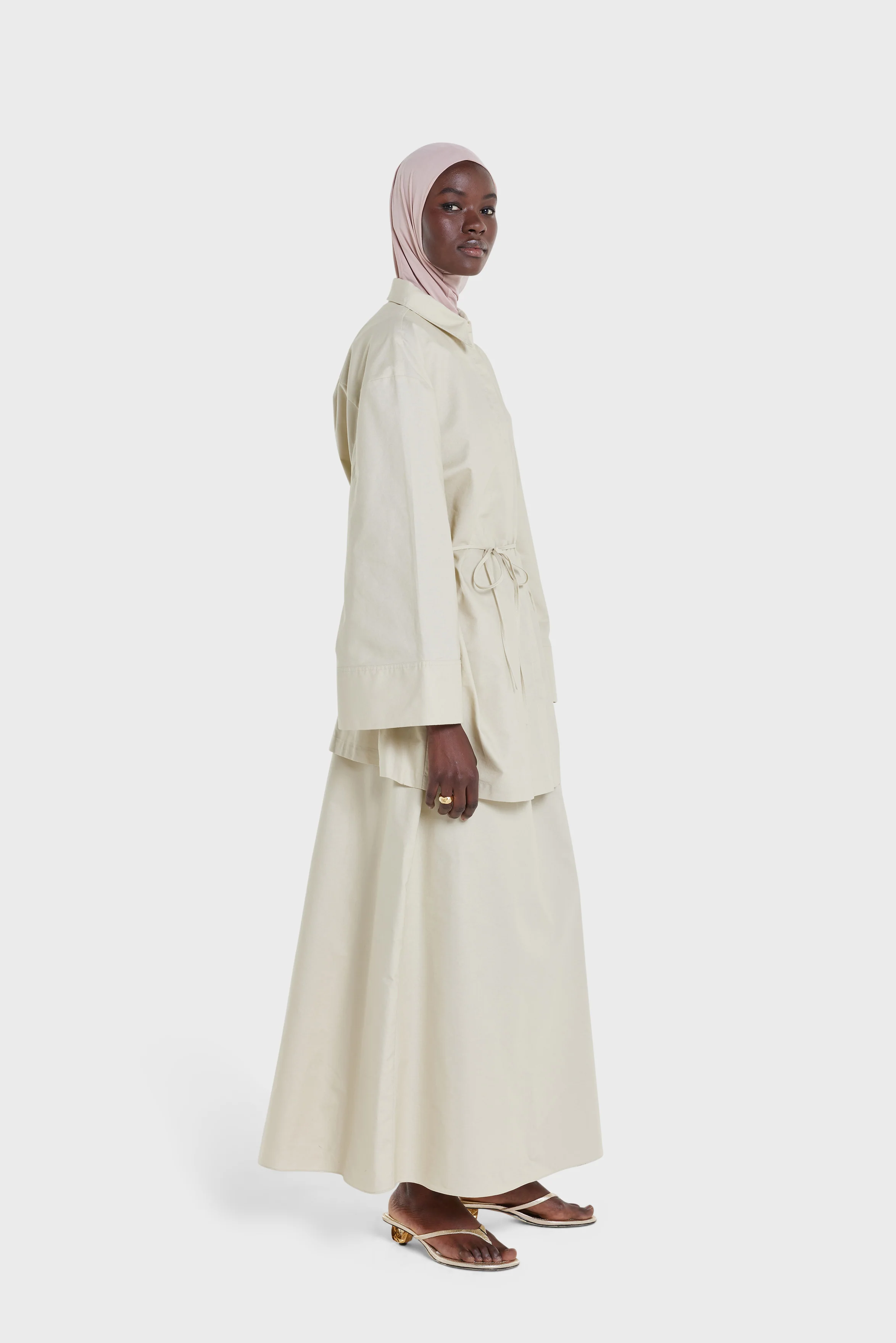 Woven Cotton Skirt | Light Moss - Image 2