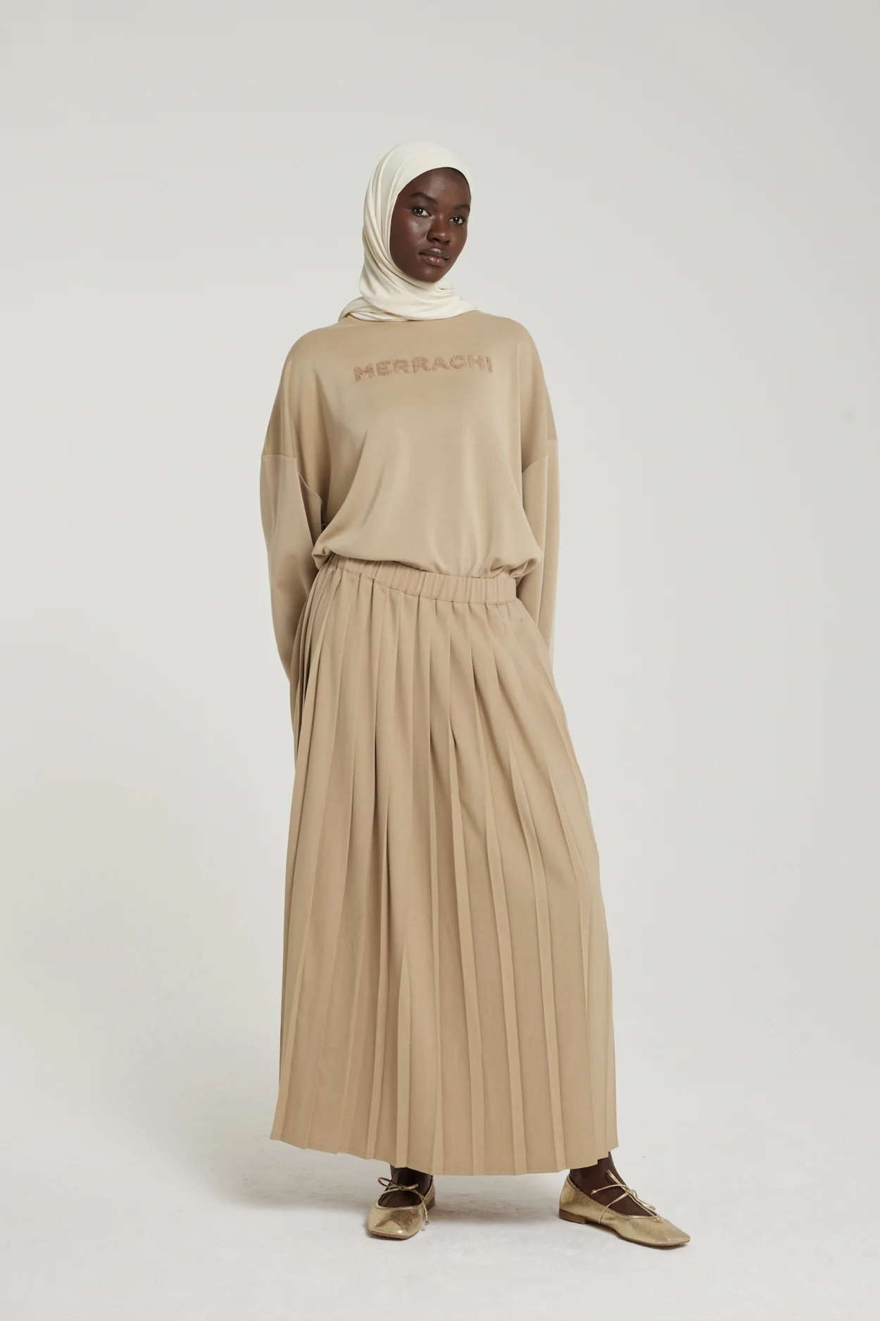 Woven Skirt | Almond