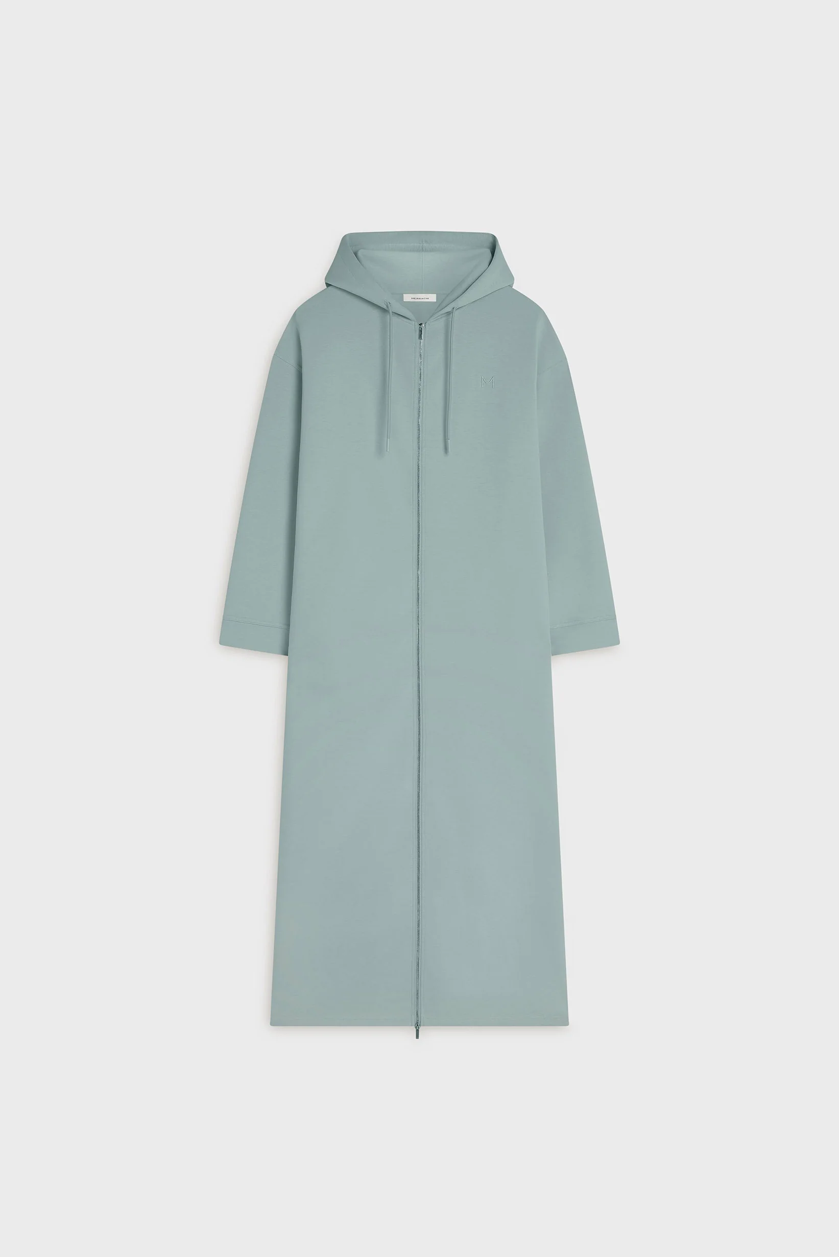 Zipped Hoodie Dress | Silver Blue - Image 3